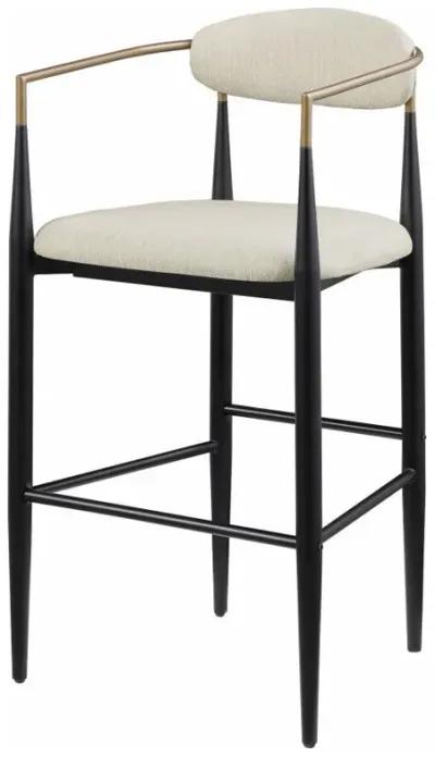 Tina - Metal Pub Height Bar Stool With Upholstered Back And Seat (Set of 2)