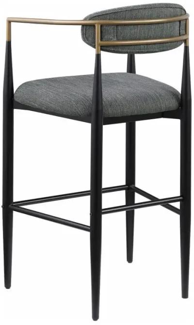 Tina - Metal Pub Height Bar Stool With Upholstered Back And Seat (Set of 2)