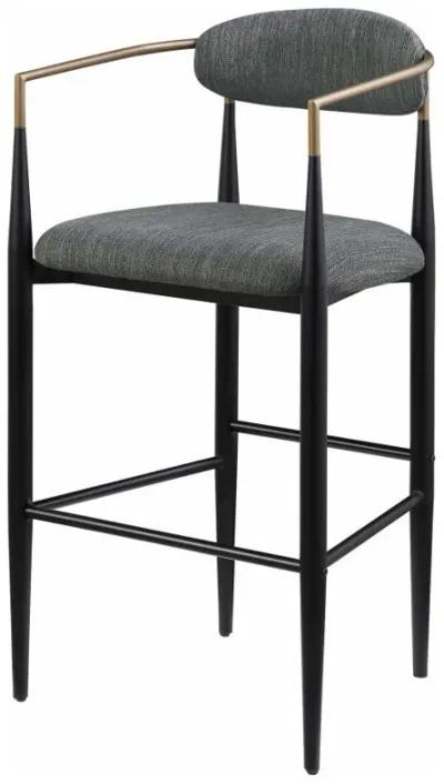 Tina - Metal Pub Height Bar Stool With Upholstered Back And Seat (Set of 2)