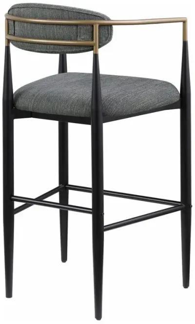 Tina - Metal Pub Height Bar Stool With Upholstered Back And Seat (Set of 2)