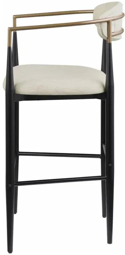 Tina - Metal Pub Height Bar Stool With Upholstered Back And Seat (Set of 2)