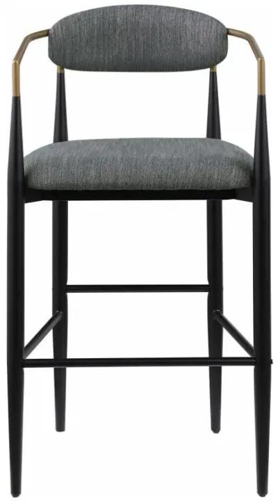 Tina - Metal Pub Height Bar Stool With Upholstered Back And Seat (Set of 2)