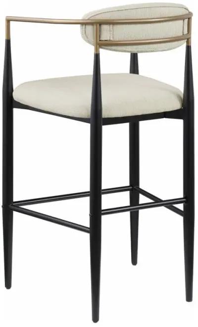 Tina - Metal Pub Height Bar Stool With Upholstered Back And Seat (Set of 2)