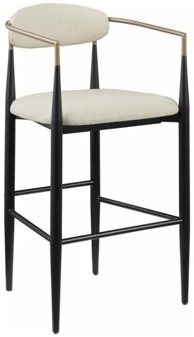 Tina - Metal Pub Height Bar Stool With Upholstered Back And Seat (Set of 2)