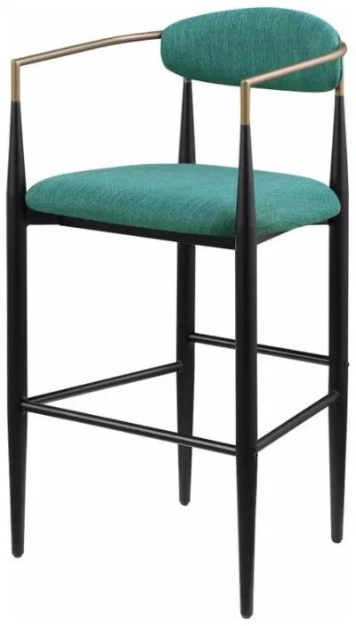 Tina - Metal Pub Height Bar Stool With Upholstered Back And Seat (Set of 2)