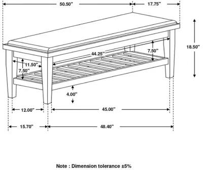 Franco - Bench with Lower Shelf