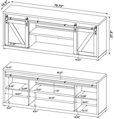 Brockton - 3-shelf Sliding Doors TV Console