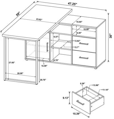 Hertford - L-Shape Office Desk with Storage