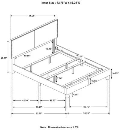 Boyd - Upholstered Bed with Nailhead Trim