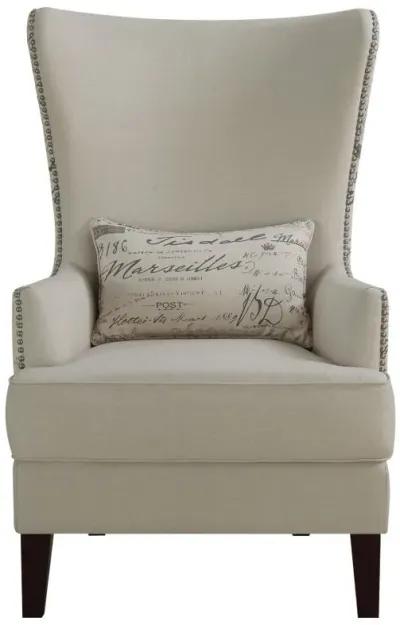 Pippin - Upholstered High Wingback Accent Chair - Cream