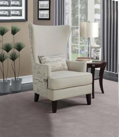 Pippin - Upholstered High Wingback Accent Chair - Cream