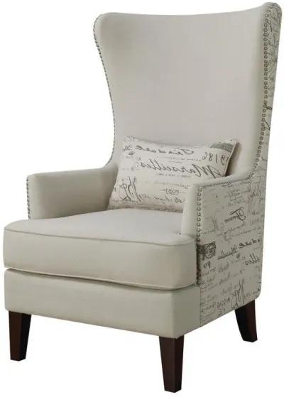 Pippin - Upholstered High Wingback Accent Chair - Cream