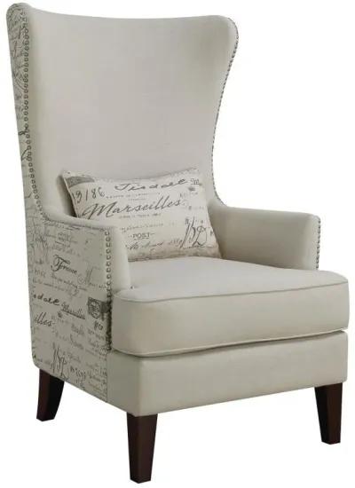 Pippin - Upholstered High Wingback Accent Chair - Cream