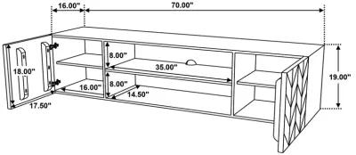 Keese - 2 Door TV Stand With Storage Shelves - Mango Brown