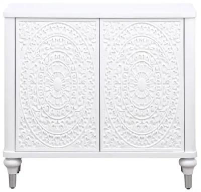 Cardella - 2 Door Mandala Accent Cabinet - Distressed White