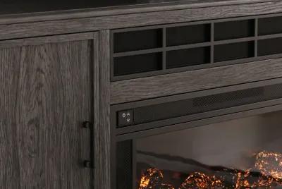 Montillan - Grayish Brown - 84" TV Stand With Electric Fireplace