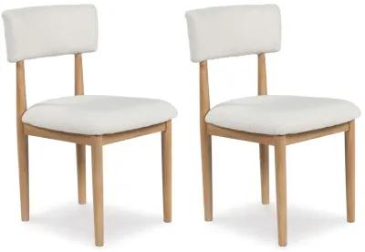 Sawdyn - White / Light Brown - Dining Upholstered Side Chair (Set of 2)