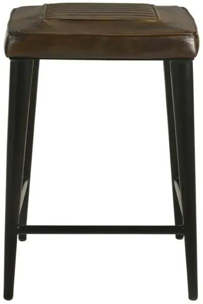 Alvaro - Leather Upholstered Backless Bar Stool (Set of 2)