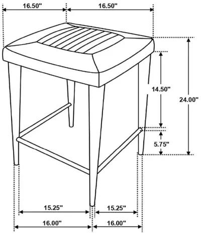 Alvaro - Leather Upholstered Backless Bar Stool (Set of 2)