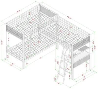 Meyers - 2 Piece Metal Bunk Bed Set