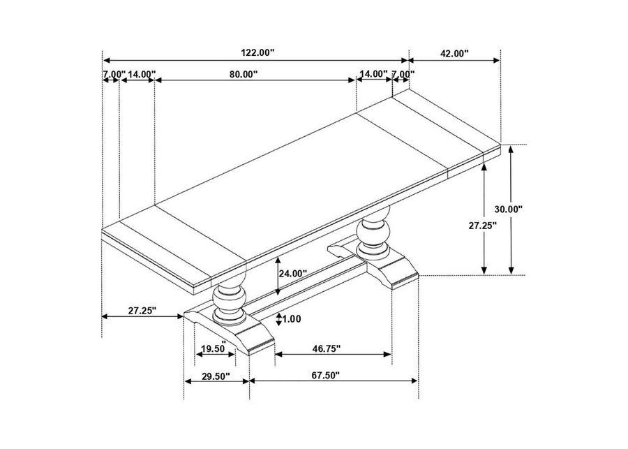 Phelps - Rectangular Trestle Dining Set