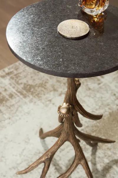 Lemkins - Black / Antique Gold Finish - Accent Table