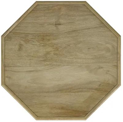 Torres - Octagonal Solid Mango Wood Side Table - Natural Brown