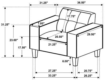 Deerhurst - Upholstered Track Arm Tufted Accent Chair - Greige