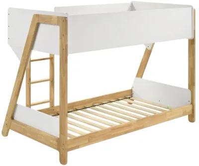 Wyatt - Wood Twin Over Twin Bunk Bed - White And Natural