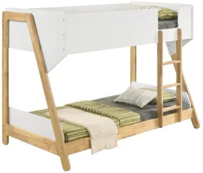 Wyatt - Wood Twin Over Twin Bunk Bed - White And Natural