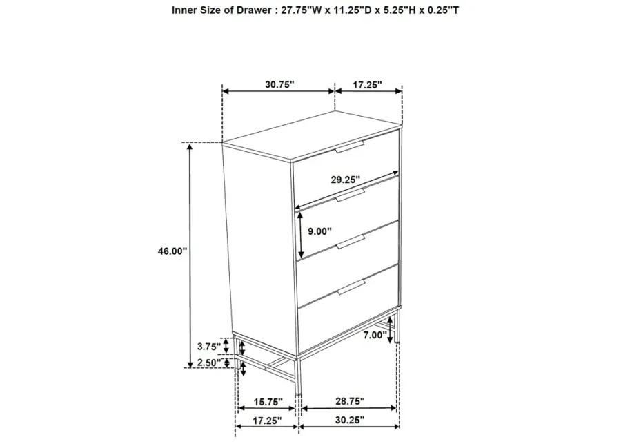 Sonora - 4-Drawer Bedroom Chest - White