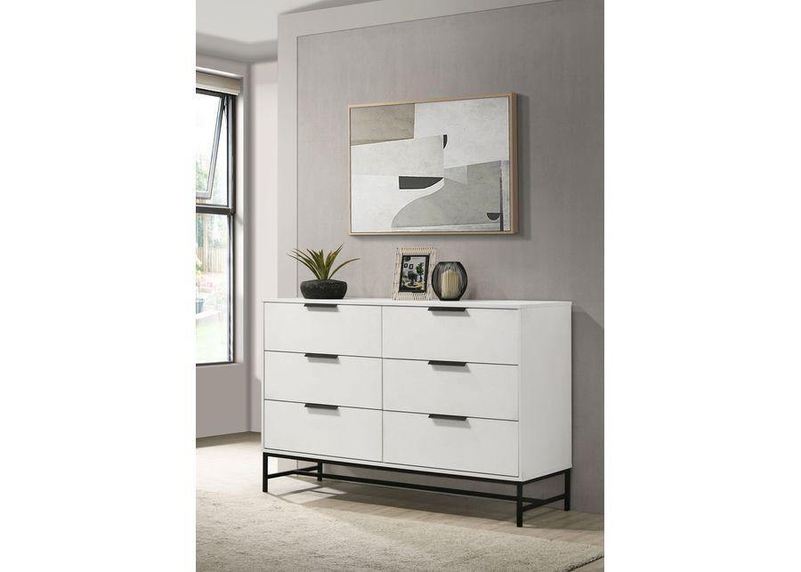 Sonora - 6-Drawer Bedroom Dresser - White