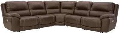 Dunleith - Chocolate - 5-Piece Power Reclining Sectional