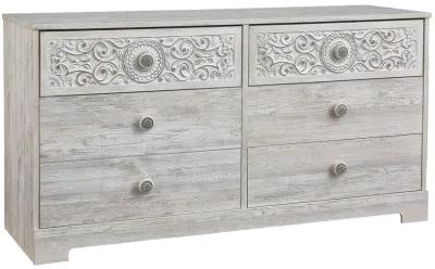 Paxberry - Whitewash - Six Drawer Dresser - Vinyl-Wrapped