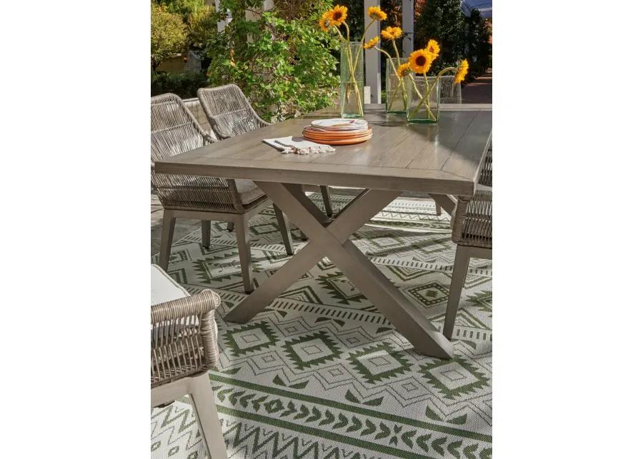 Beach Front - Beige - Rect Dining Table W/Umb Opt