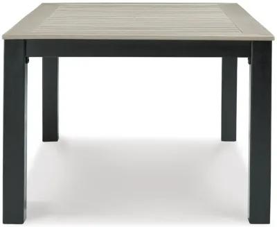 Mount Valley - Black / Driftwood - Rect Dining Table W/Umb Opt