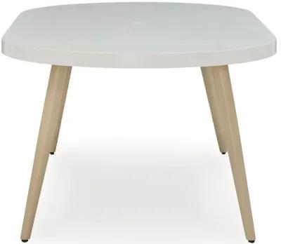 Seton Creek - White - Oval Dining Table With Umb Opt