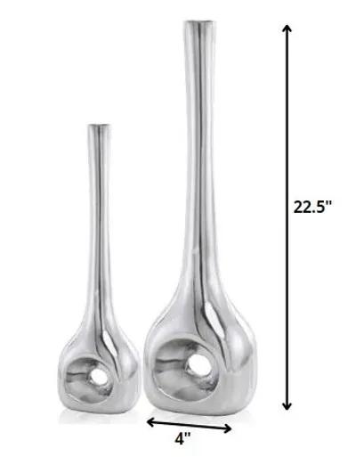 Hole Vases (Set of 2) - Buffed Silver