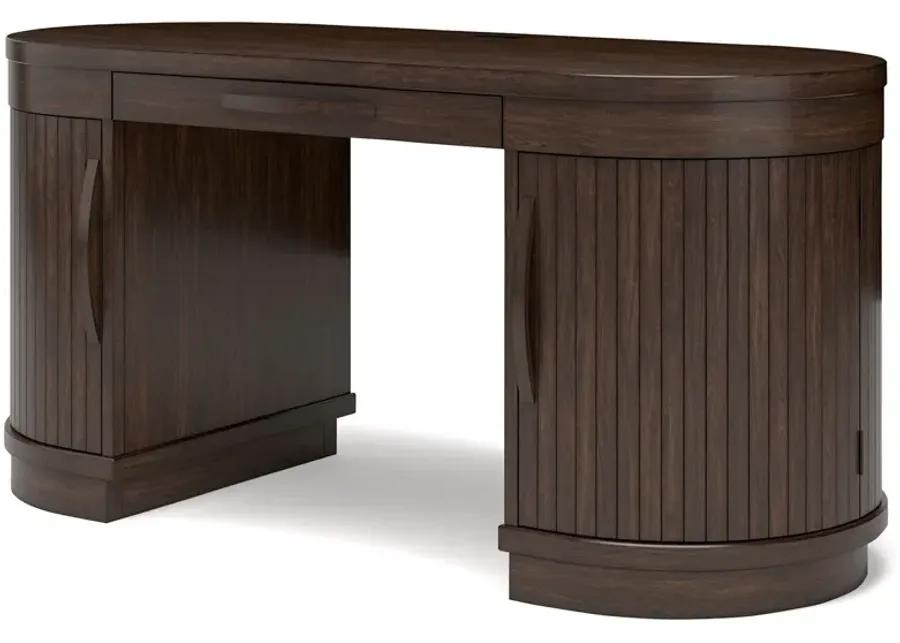 Korestone - Warm Brown - 3 Pc. - Home Office Desk, Chair, Credenza