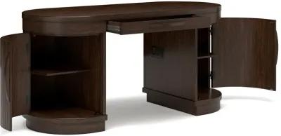 Korestone - Warm Brown - 3 Pc. - Home Office Desk, Chair, Credenza