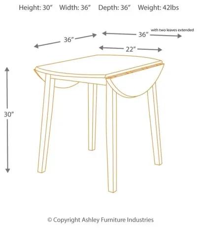 Hammis - Round Dining Drop Leaf Table Set