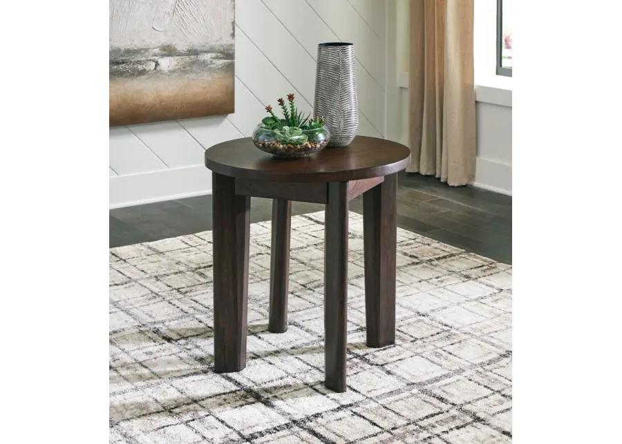 Korestone 2 - Dark Brown - Round End Table