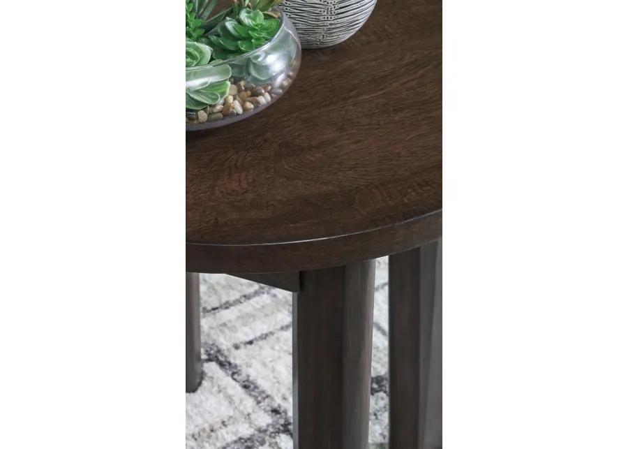 Korestone 2 - Dark Brown - Round End Table