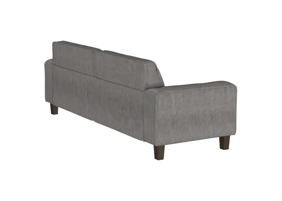 Deerhurst - Upholstered Tufted Track Arm Sofa - Charcoal