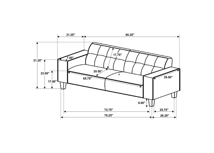 Deerhurst - Upholstered Tufted Track Arm Sofa - Charcoal