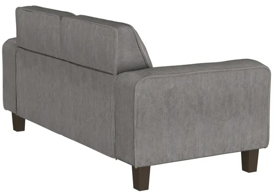 Deerhurst - Upholstered Tufted Track Arm Loveseat - Charcoal