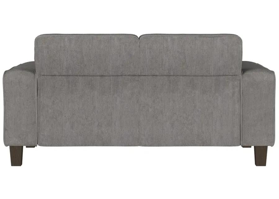 Deerhurst - Upholstered Tufted Track Arm Loveseat - Charcoal