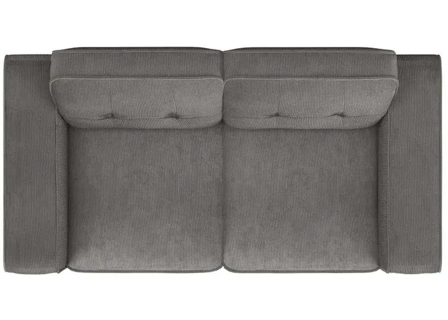 Deerhurst - Upholstered Tufted Track Arm Loveseat - Charcoal