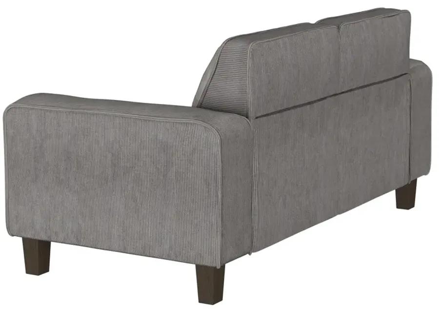 Deerhurst - Upholstered Tufted Track Arm Loveseat - Charcoal