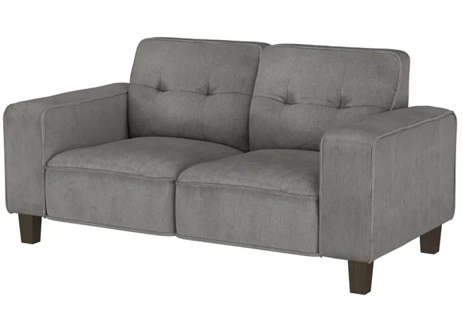 Deerhurst - Upholstered Tufted Track Arm Loveseat - Charcoal